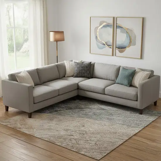 Rust And Gray Abstract Washable Area Rug With UV Protection Photo 2