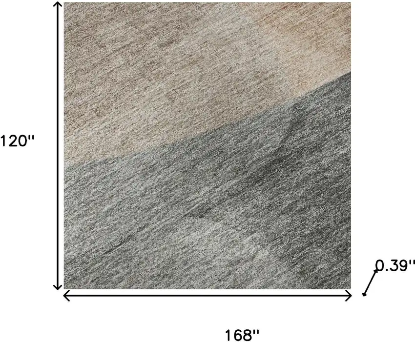 Rust And Gray Abstract Washable Area Rug With UV Protection Photo 8