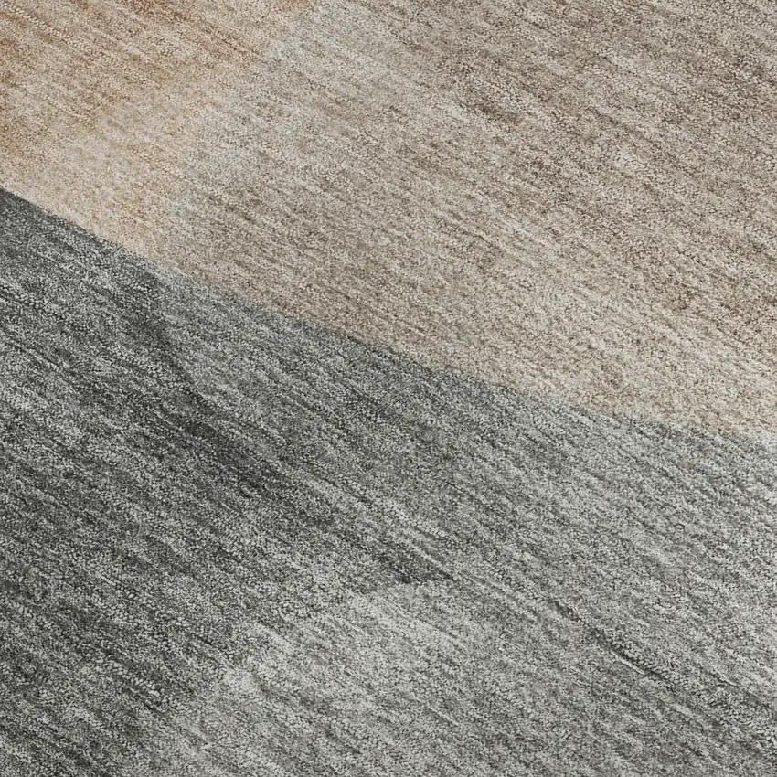 Rust And Gray Abstract Washable Area Rug With UV Protection Photo 3