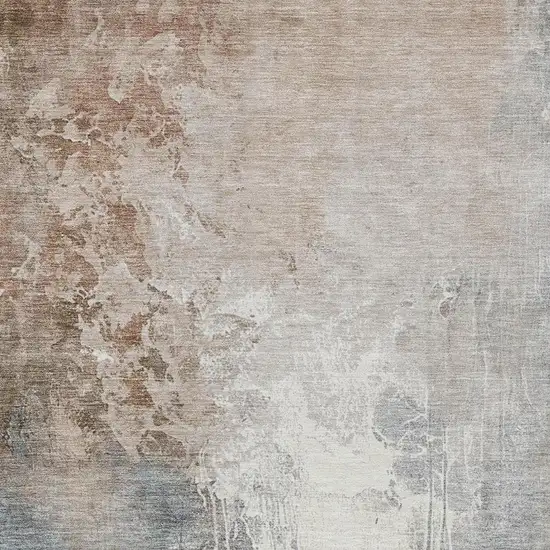 Rust And Gray Abstract Washable Indoor Outdoor Area Rug Photo 3