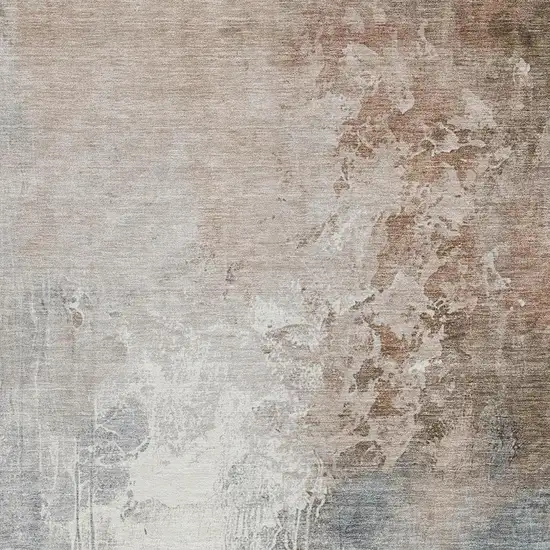Rust And Gray Abstract Washable Indoor Outdoor Area Rug Photo 3