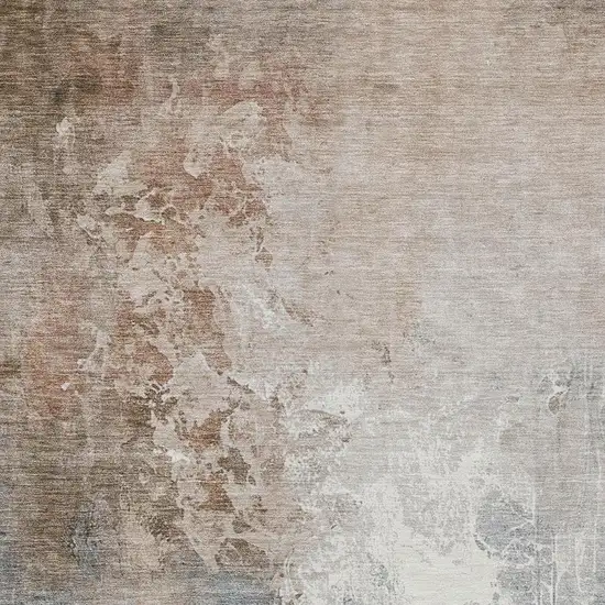 Rust And Gray Abstract Washable Indoor Outdoor Area Rug Photo 3
