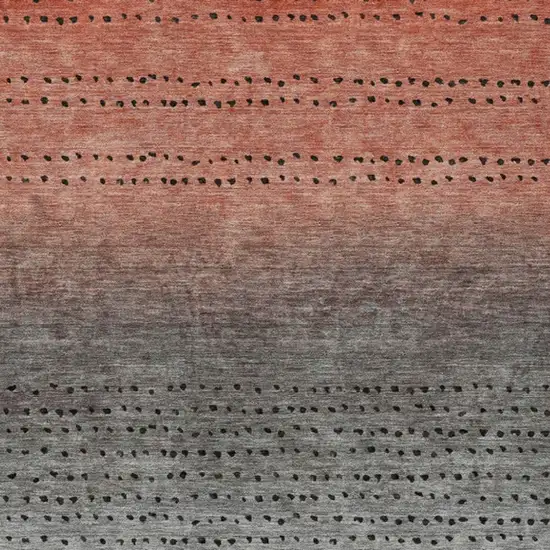 Rust And Gray Abstract Washable Indoor Outdoor Area Rug Photo 4