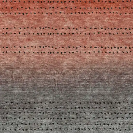 Rust And Gray Abstract Washable Indoor Outdoor Area Rug Photo 4