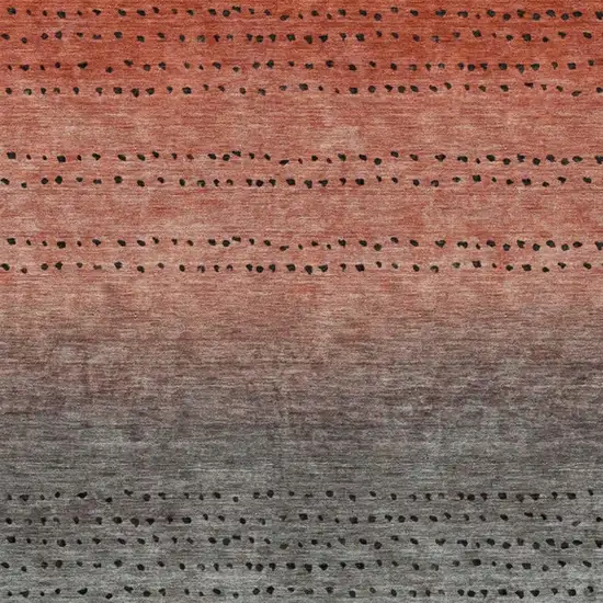 Rust And Gray Abstract Washable Indoor Outdoor Area Rug Photo 4