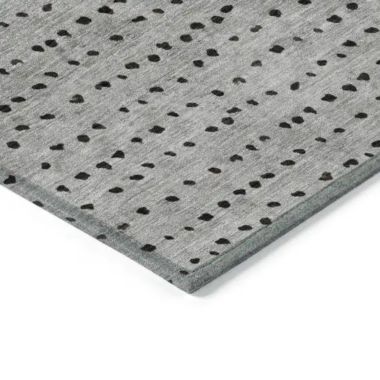 Rust And Gray Abstract Washable Indoor Outdoor Area Rug Photo 9