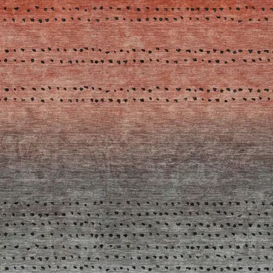 Rust And Gray Abstract Washable Indoor Outdoor Area Rug Photo 4