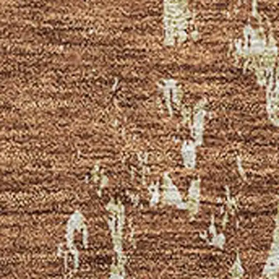 Rust And Gray Floral Washable Area Rug With UV Protection Photo 3