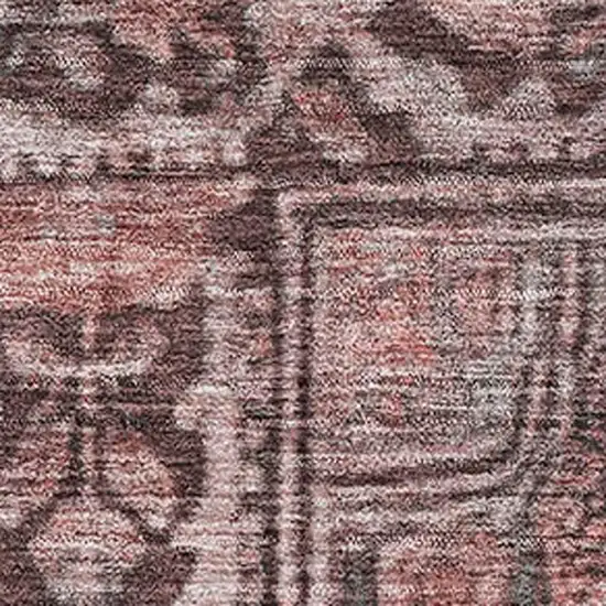 Rust And Gray Oriental Washable Area Rug With UV Protection Photo 2