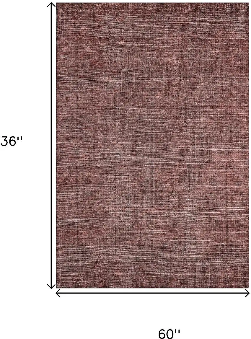 Rust And Gray Southwestern Washable Area Rug With UV Protection Photo 3