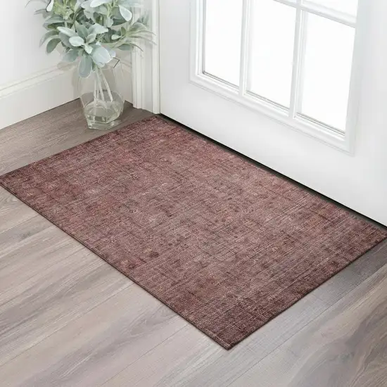 Rust And Gray Southwestern Washable Area Rug With UV Protection Photo 1