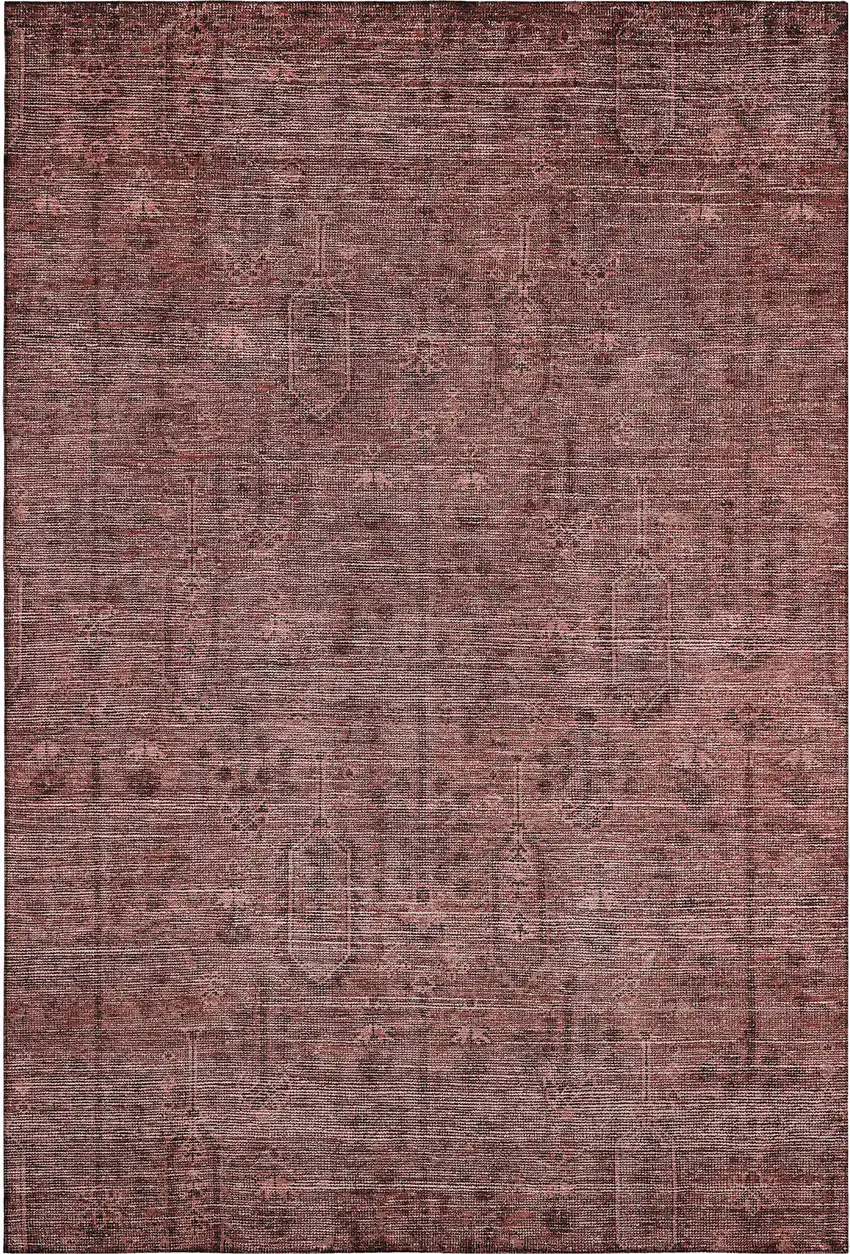 Rust And Gray Southwestern Washable Area Rug With UV Protection Photo 3
