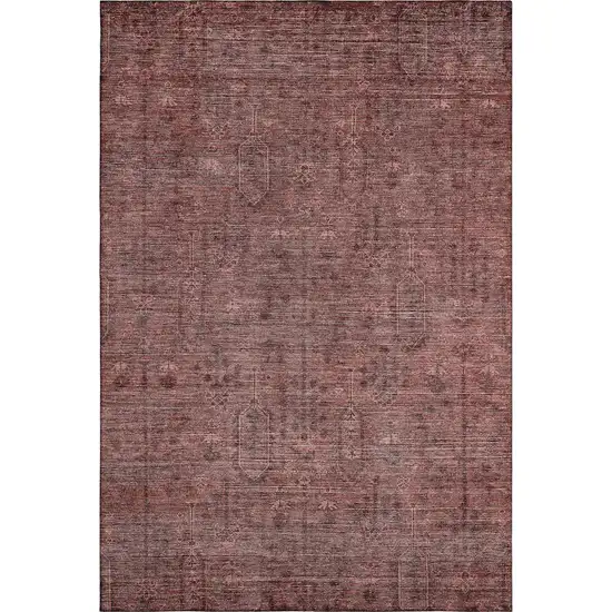 Rust And Gray Southwestern Washable Area Rug With UV Protection Photo 3
