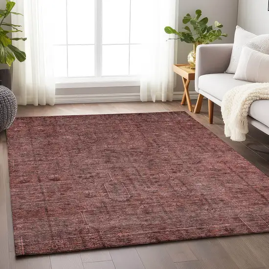 Rust And Gray Southwestern Washable Area Rug With UV Protection Photo 1