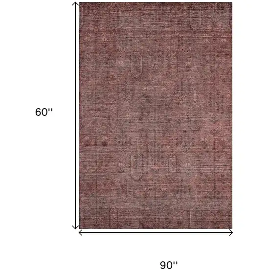 Rust And Gray Southwestern Washable Area Rug With UV Protection Photo 6