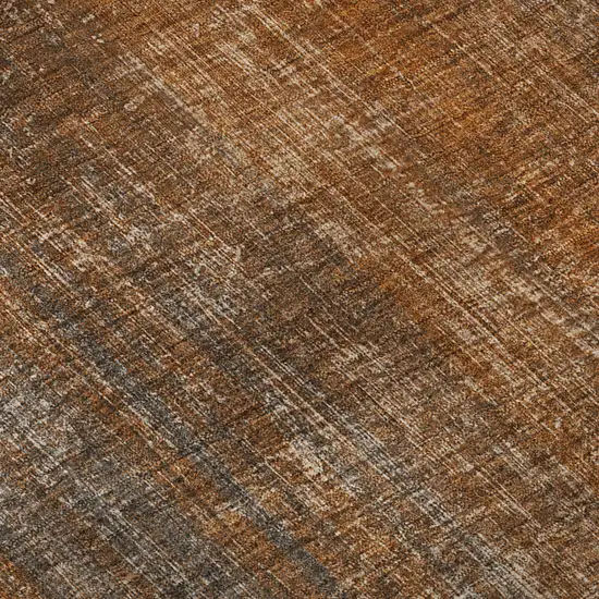 Rust And Gray Striped Washable Area Rug With UV Protection Photo 9
