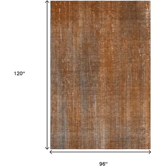 Rust And Gray Striped Washable Area Rug With UV Protection Photo 5