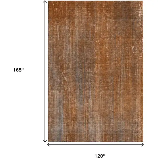 Rust And Gray Striped Washable Area Rug With UV Protection Photo 7