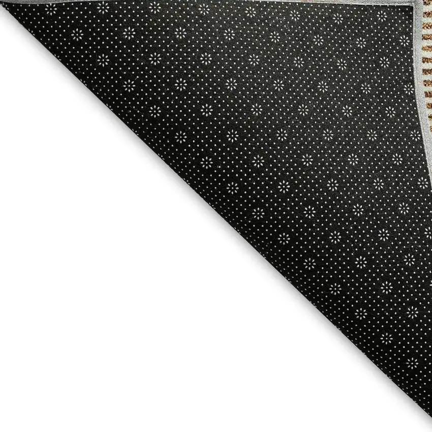 Rust And Ivory Abstract Geometric Washable Area Rug With UV Protection Photo 3