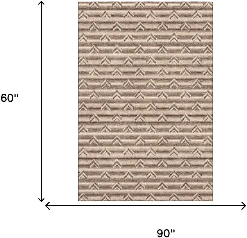 Rust And Ivory Abstract Geometric Washable Area Rug With UV Protection Photo 3