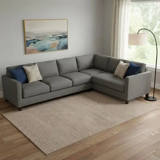 Rust And Ivory Abstract Geometric Washable Area Rug With UV Protection Photo 1