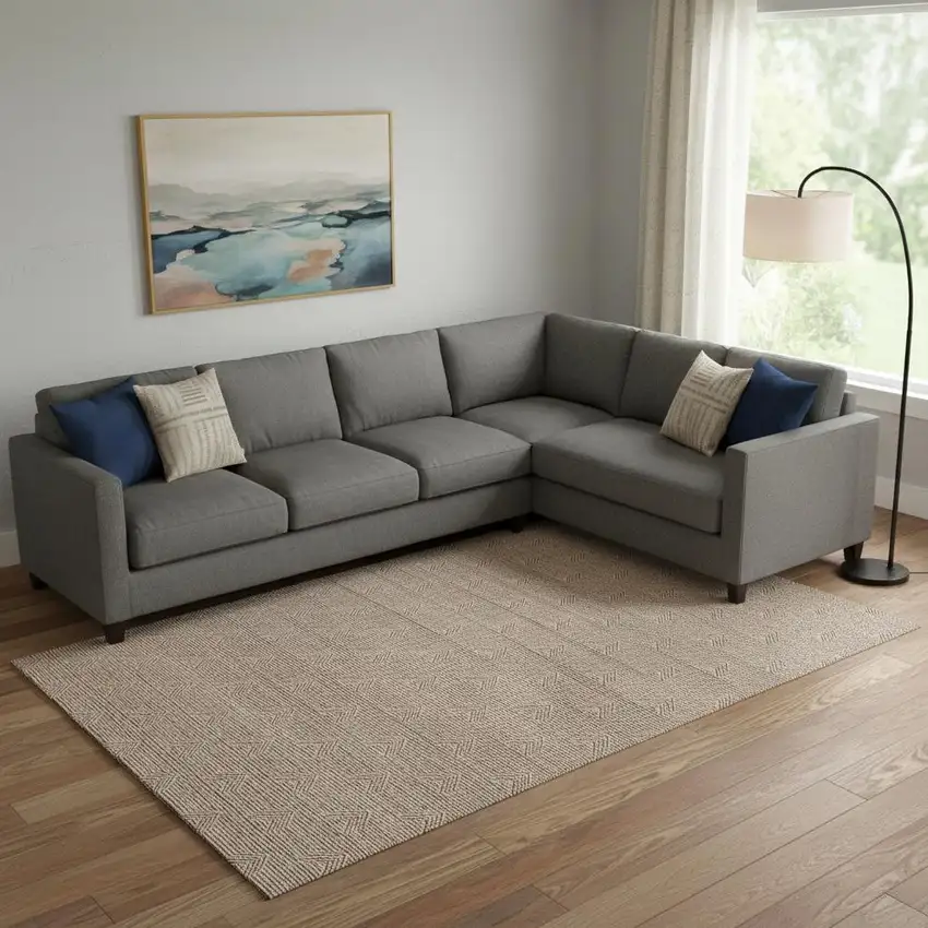 Rust And Ivory Abstract Geometric Washable Area Rug With UV Protection Photo 1