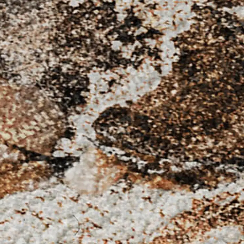 Rust And Ivory Abstract Washable Area Rug With UV Protection Photo 6