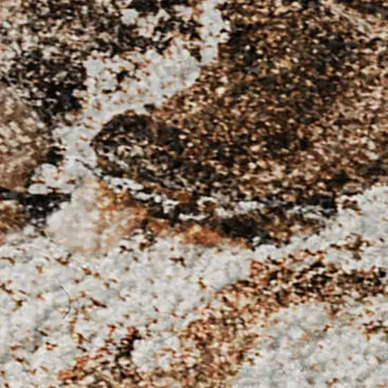 Rust And Ivory Abstract Washable Area Rug With UV Protection Photo 6