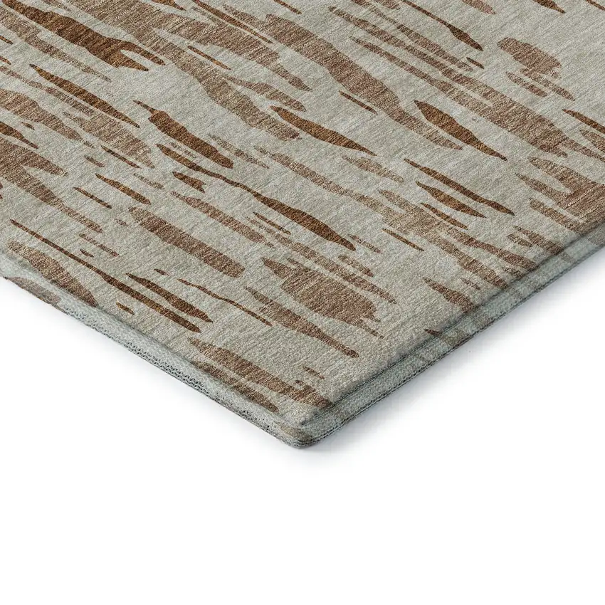 Rust And Ivory Abstract Washable Area Rug With UV Protection Photo 7