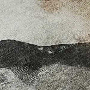 Photo of Rust And Ivory Abstract Washable Area Rug With UV Protection