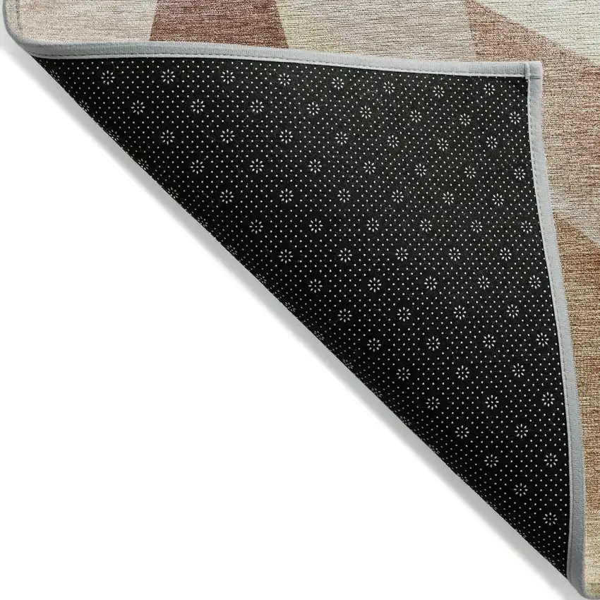 Rust And Ivory Abstract Washable Indoor Outdoor Area Rug Photo 5