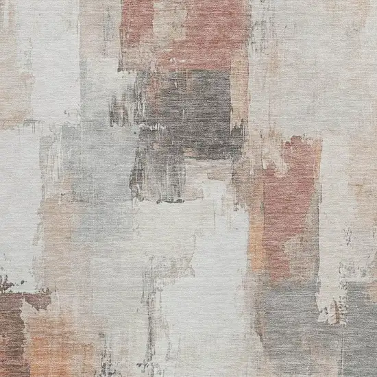 Rust And Ivory Abstract Washable Indoor Outdoor Area Rug Photo 3