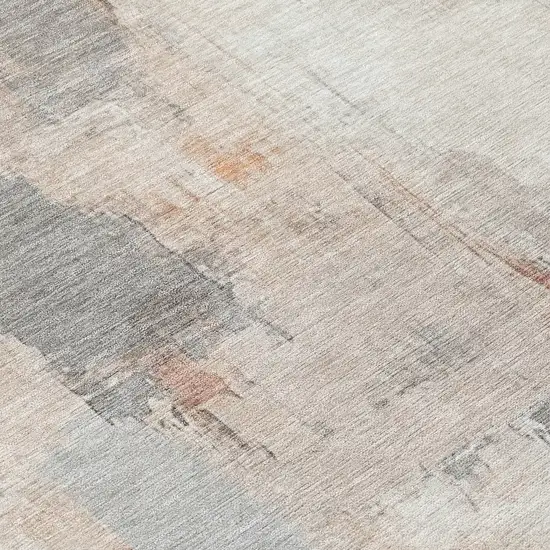 Rust And Ivory Abstract Washable Indoor Outdoor Area Rug Photo 8