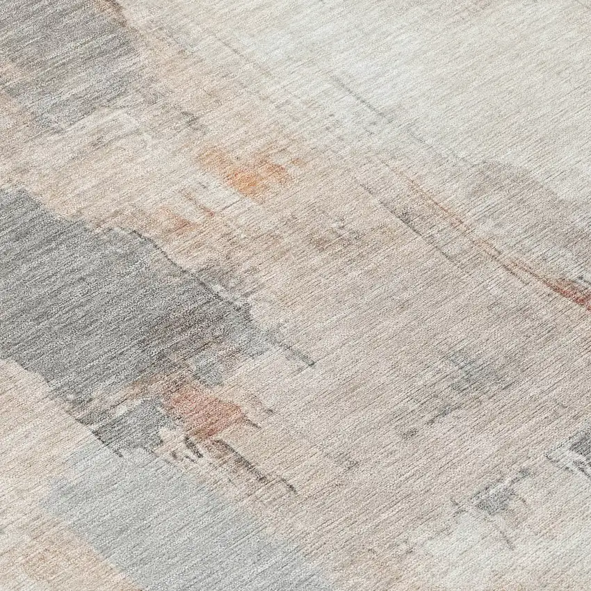 Rust And Ivory Abstract Washable Indoor Outdoor Area Rug Photo 8