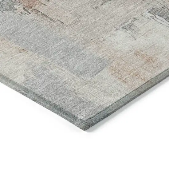 Rust And Ivory Abstract Washable Indoor Outdoor Area Rug Photo 7