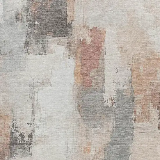 Rust And Ivory Abstract Washable Indoor Outdoor Area Rug Photo 3