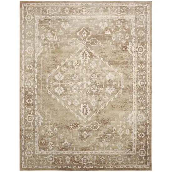 Rust And Ivory Floral Distressed Area Rug Photo 6