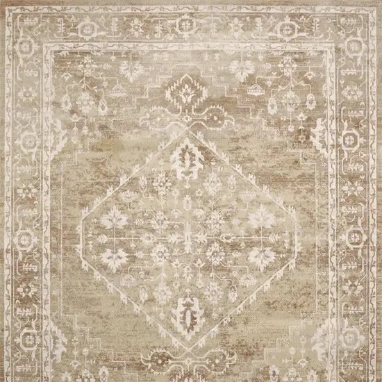 Rust And Ivory Floral Distressed Area Rug Photo 8