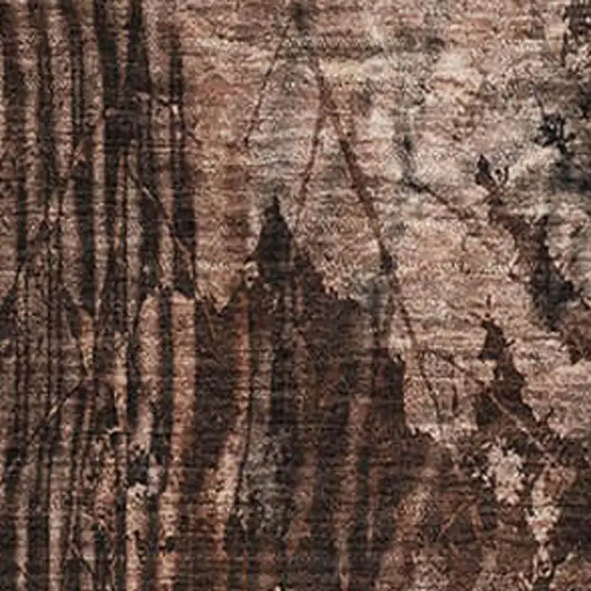 Rust And Ivory Floral Washable Area Rug With UV Protection Photo 3