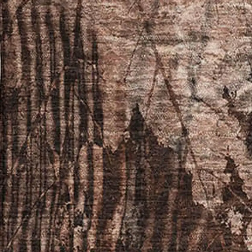 Rust And Ivory Floral Washable Area Rug With UV Protection Photo 3