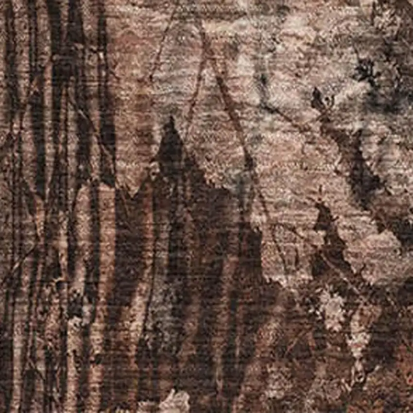 Rust And Ivory Floral Washable Area Rug With UV Protection Photo 3