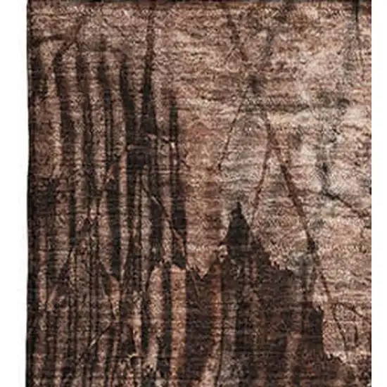 Rust And Ivory Floral Washable Area Rug With UV Protection Photo 3