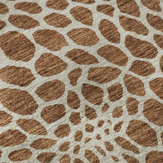 Rust And Ivory Geometric Washable Area Rug With UV Protection Photo 9