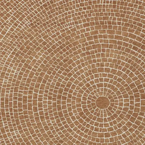 Rust And Ivory Geometric Washable Indoor Outdoor Area Rug Photo 3