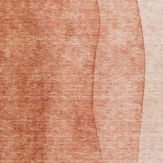 Rust And Ivory Ombre Washable Area Rug With UV Protection Photo 3
