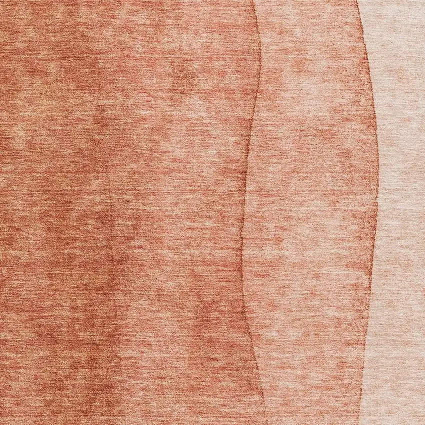Rust And Ivory Ombre Washable Area Rug With UV Protection Photo 3