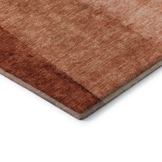 Rust And Ivory Ombre Washable Area Rug With UV Protection Photo 9