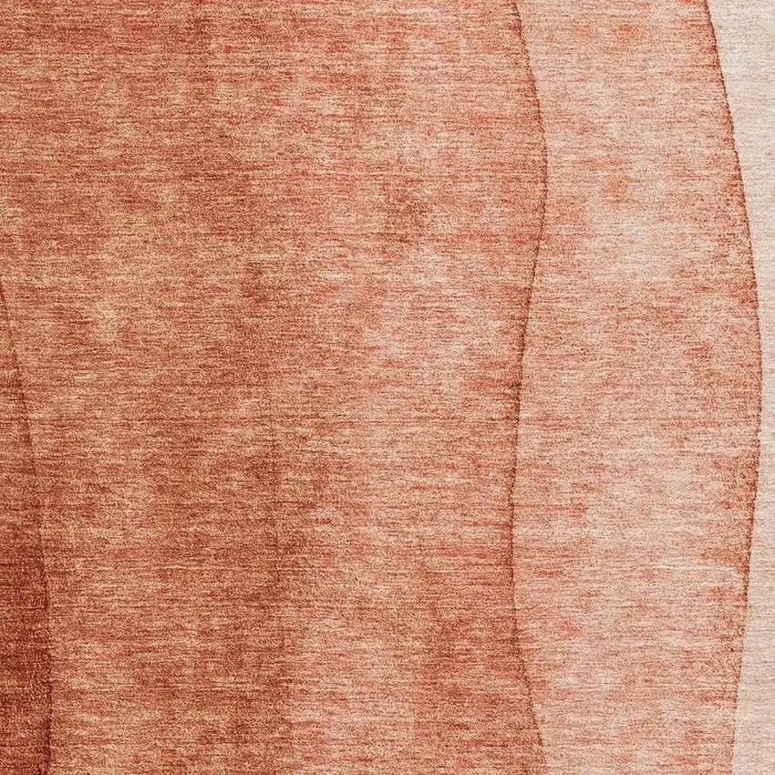 Rust And Ivory Ombre Washable Area Rug With UV Protection Photo 4