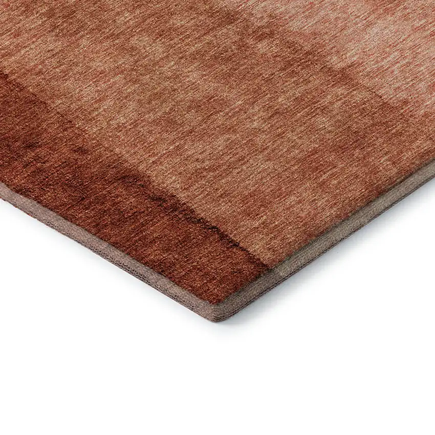 Rust And Ivory Ombre Washable Area Rug With UV Protection Photo 8