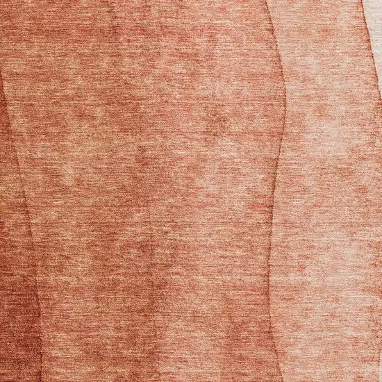 Rust And Ivory Ombre Washable Area Rug With UV Protection Photo 4